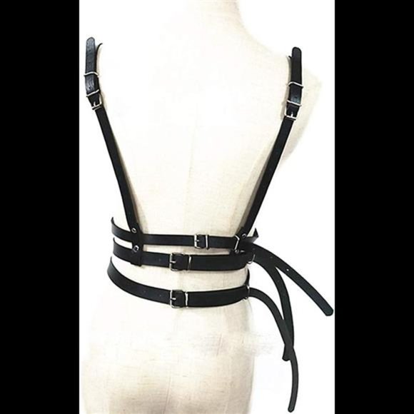 Women’s Leather Straps Body Chest Harness Caged Punk Waist Belts Adjustable main image 4